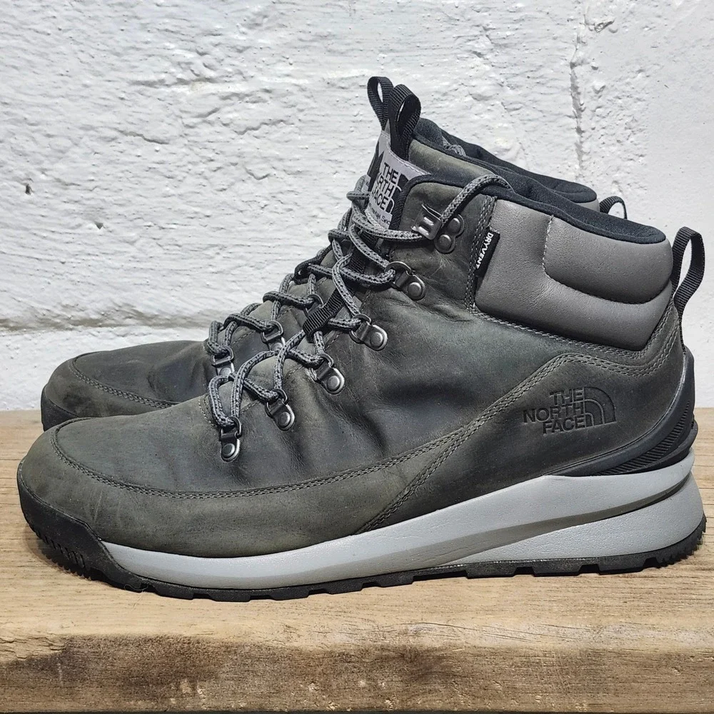 The North Face Berkeley‎ Leather Hiking Ankle Boots Mens US 12 Gray Waterproof